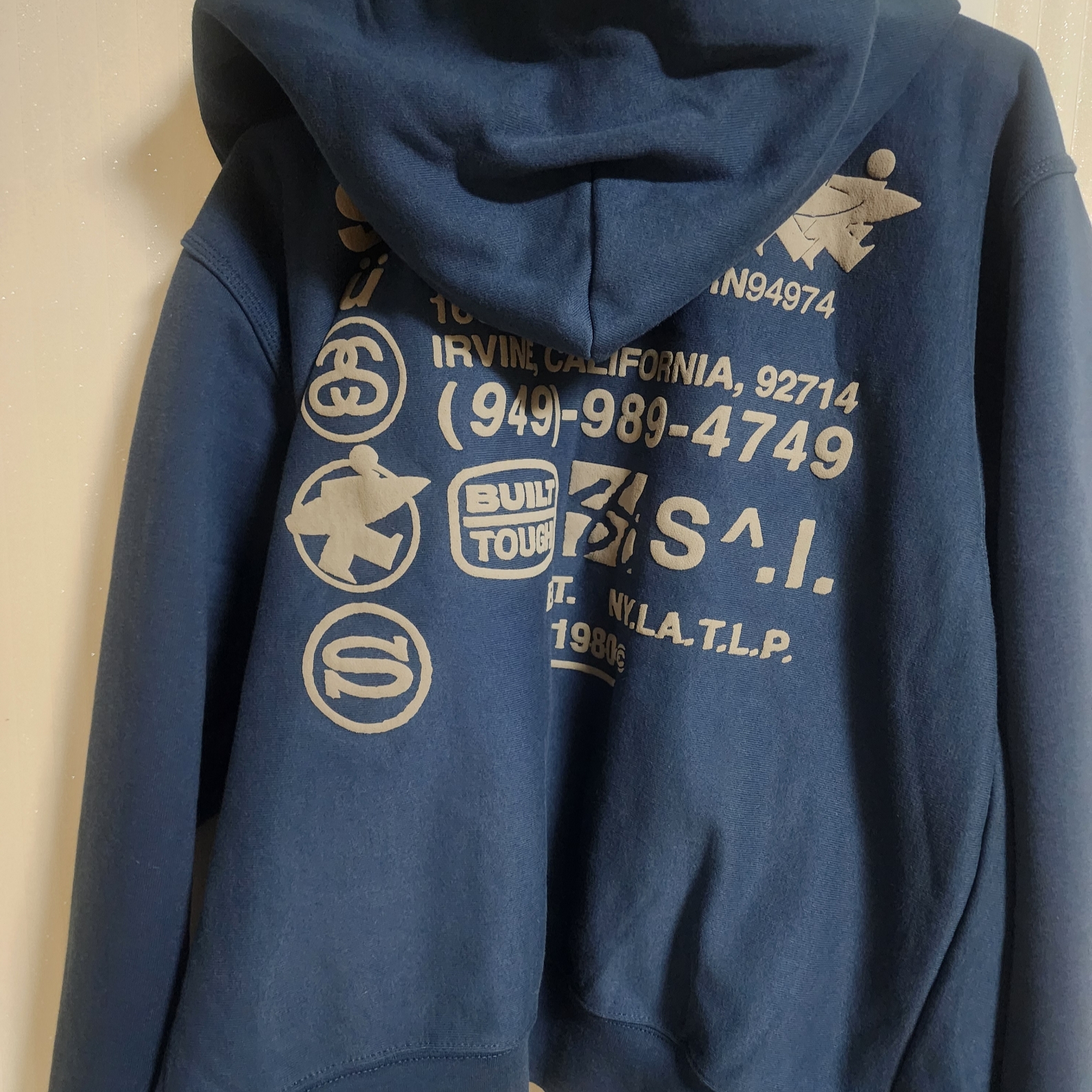 Stussy DNA Zip Hoodie Navy 착용 스타일