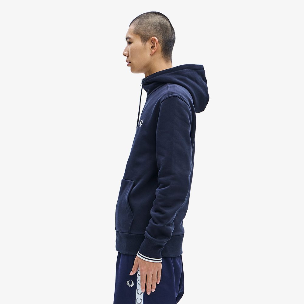 프레드페리 후드 집 스루 스웻셔츠 네이비(Fred Perry Hooded Zip Through Sweatshirt Navy) - 4