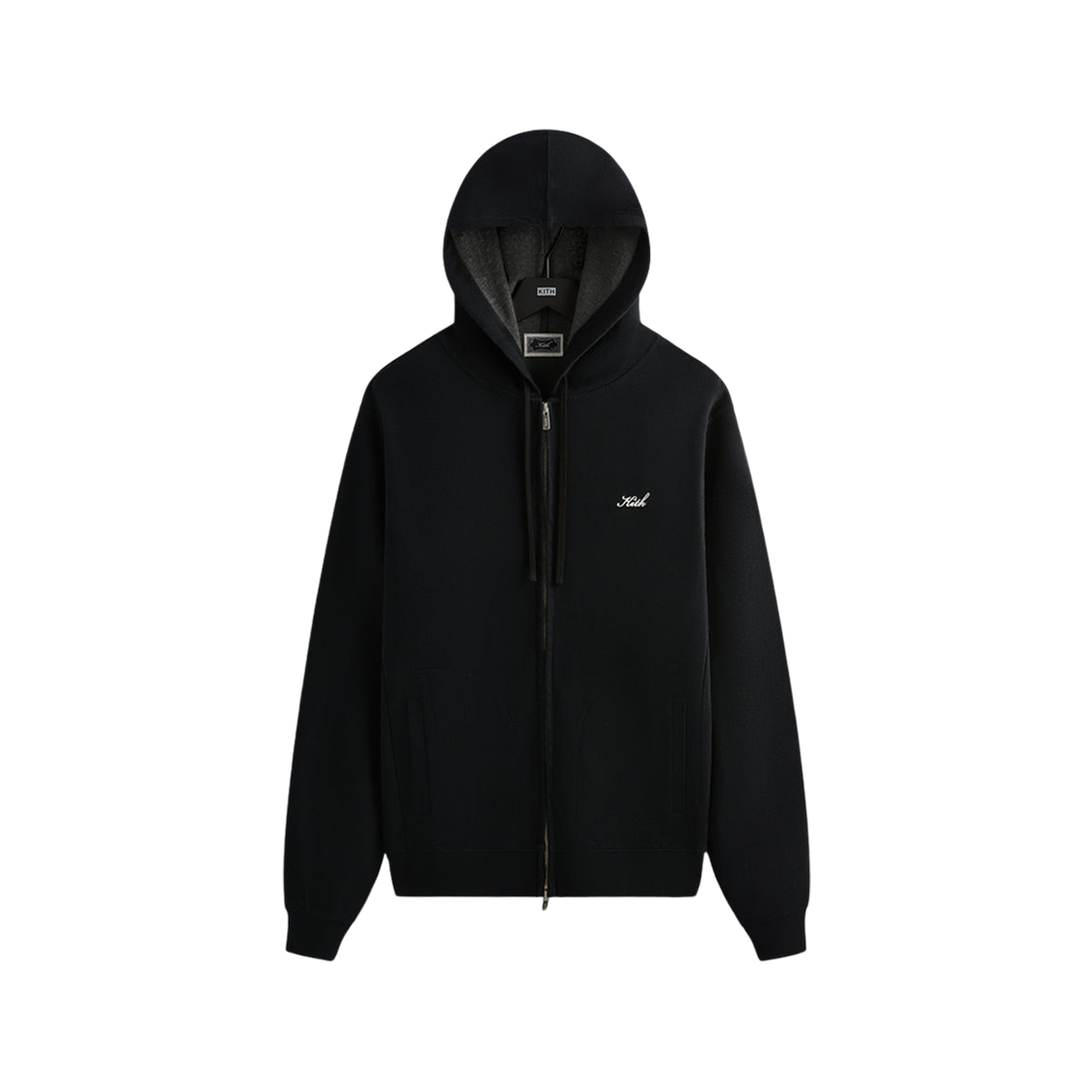 Kith Double Face Williams V Full Zip Hoodie Black 상세 이미지 1