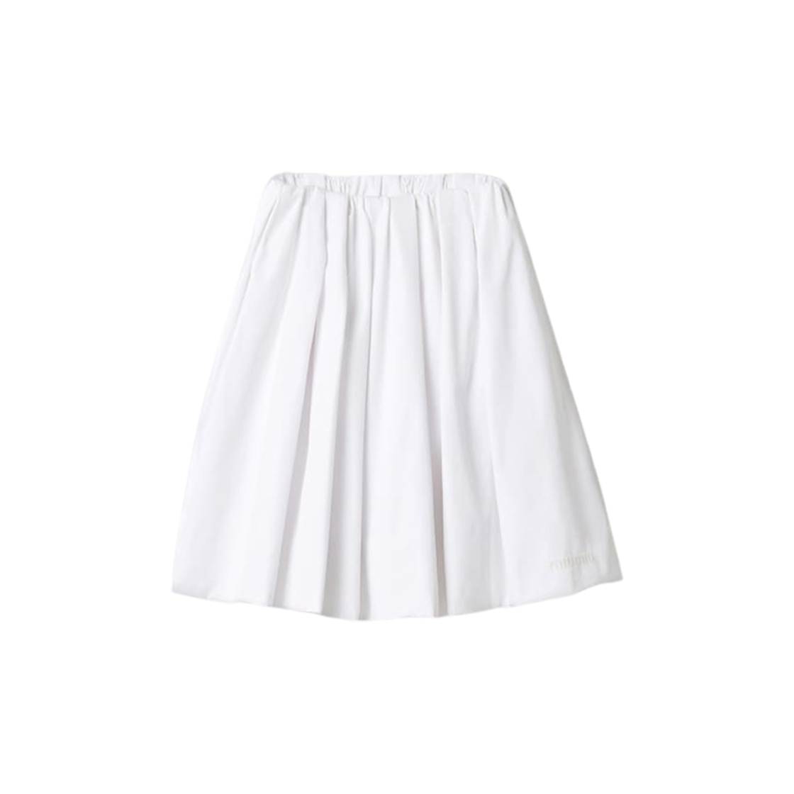 (W) Miu Miu Poplin and Jersey Skirt White 상세 이미지 1