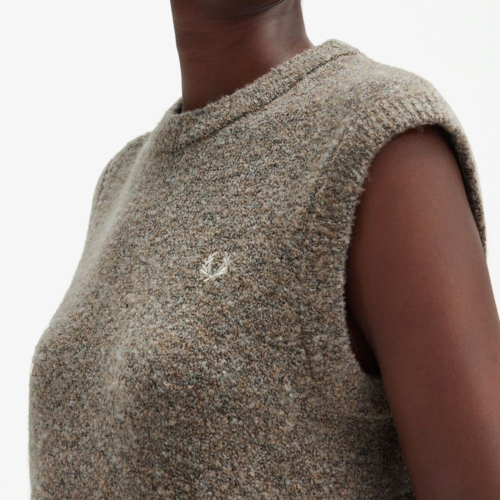 프레드페리 우먼 부클 베스트 웜스톤(Fred Perry Womens Boucle Vest Warm Stone) - 5