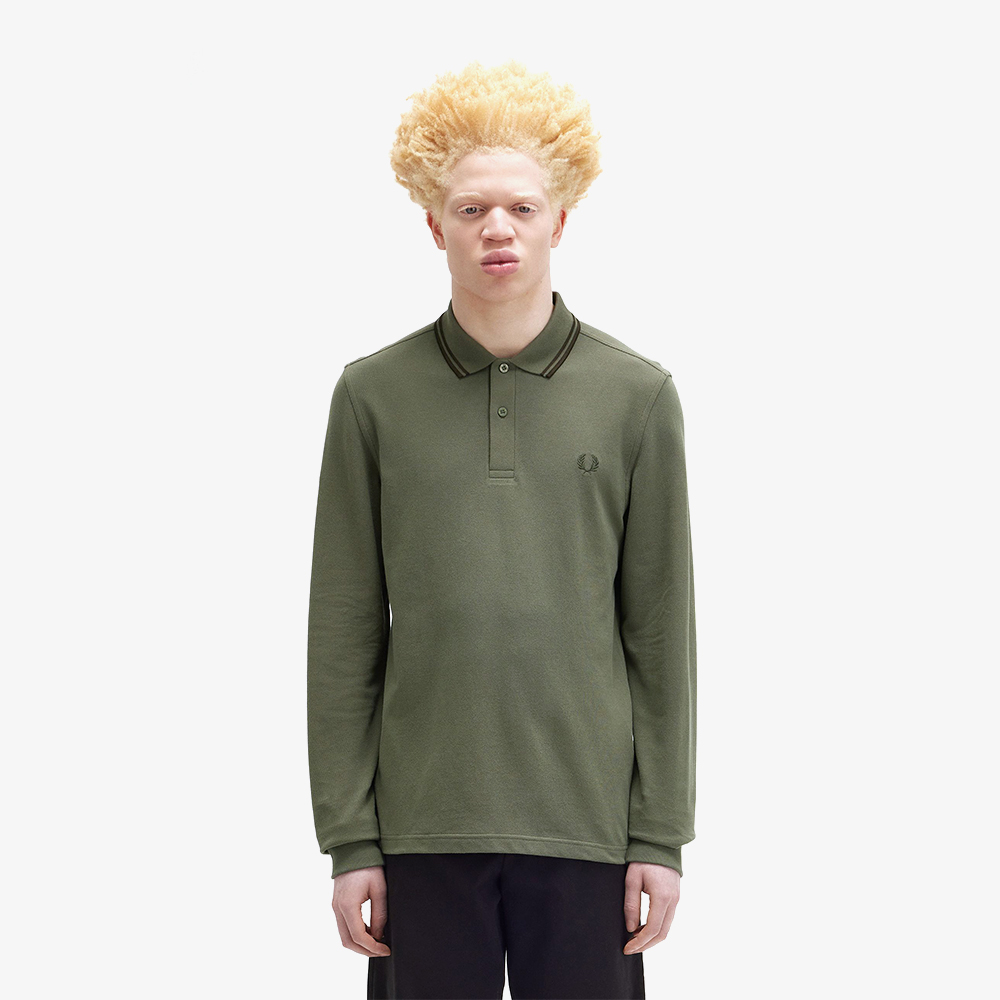 프레드페리 롱 슬리브 트윈 팁 프레드페리 셔츠 로렐리스그린(Fred Perry Long Sleeve Twin Tipped Fred Perry Shirt Laurel Wreath Green) - 2