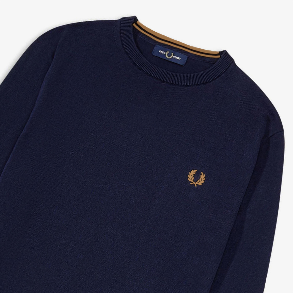 프레드페리 클래식 크루넥 메리노울 니트 네이비(Fred Perry Classic Crew Neck Knit Navy) - 3