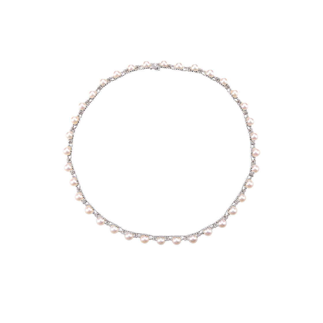 Tiffany & Co. Aria Collection Diamond Pearl Platinum Choker Necklace 상세 이미지 3