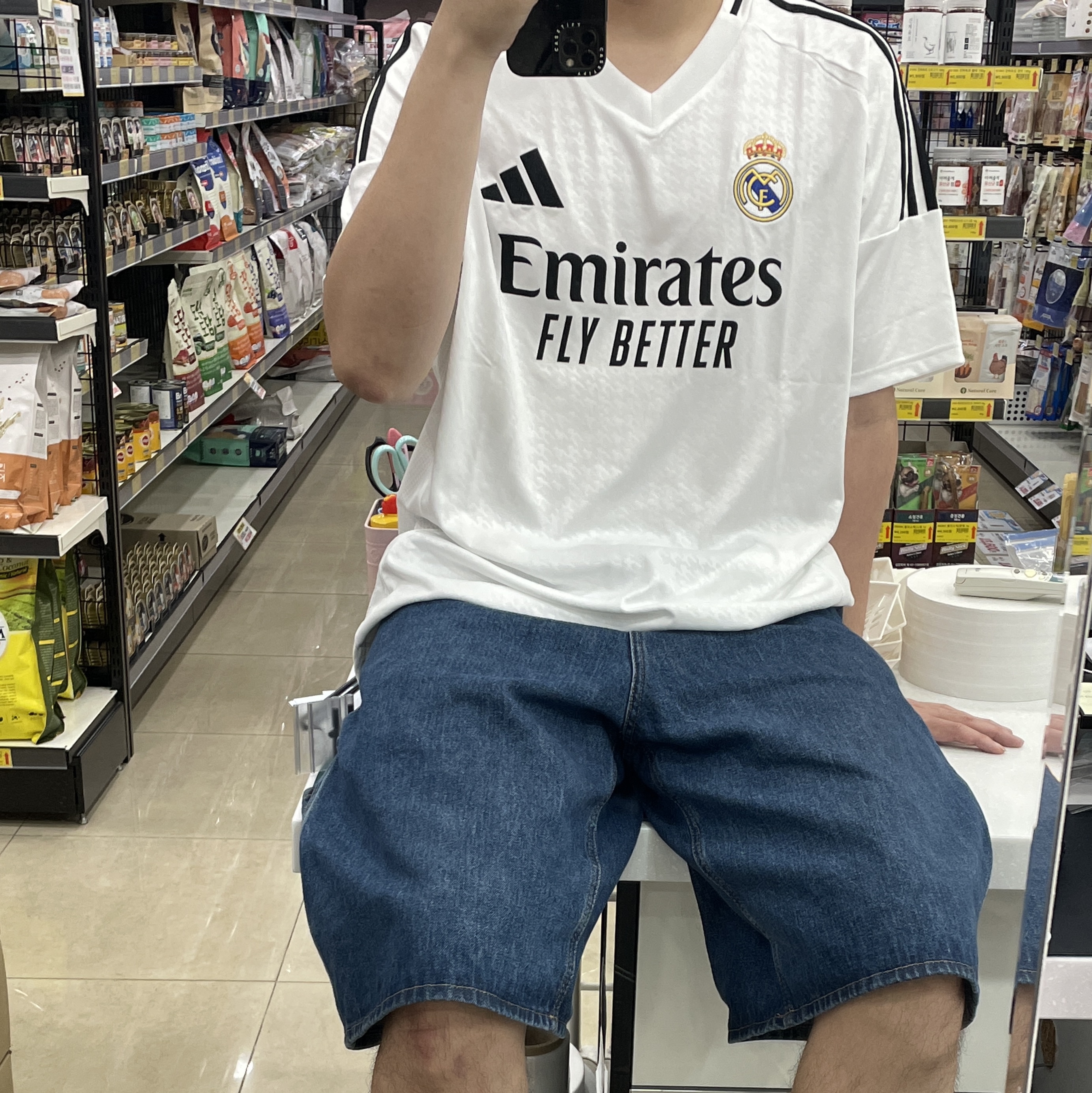 Adidas Real Madrid 2024/25 Home Jersey White - KR Sizing (Non Marking Ver.) 착용 스타일