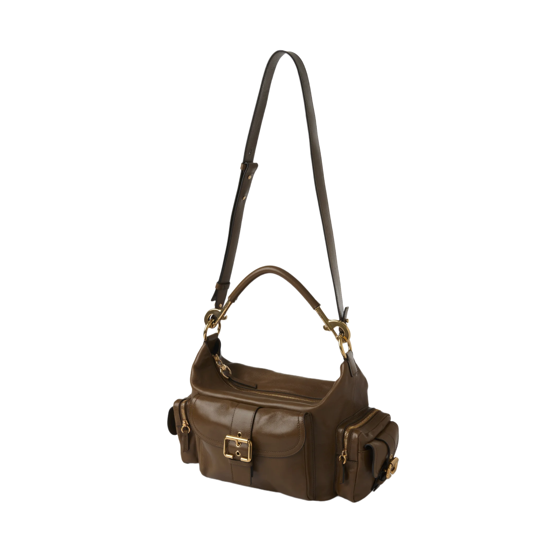 Chloe Camera Bag in Shiny Leather Clay Brown 상세 이미지 2