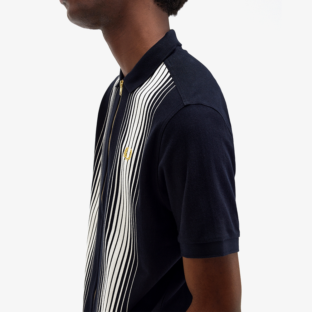 프레드페리 옴브레 스트라이프 집 스루 폴로 셔츠 네이비(Fred Perry Ombre Stripe Zip Through Polo Navy) - 5