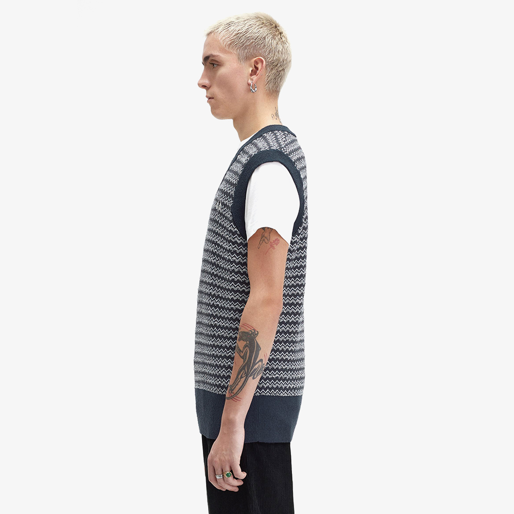 프레드페리 부클 자카드 베스트 네이비(Fred Perry Boucle Jacquard Vest Navy) - 3