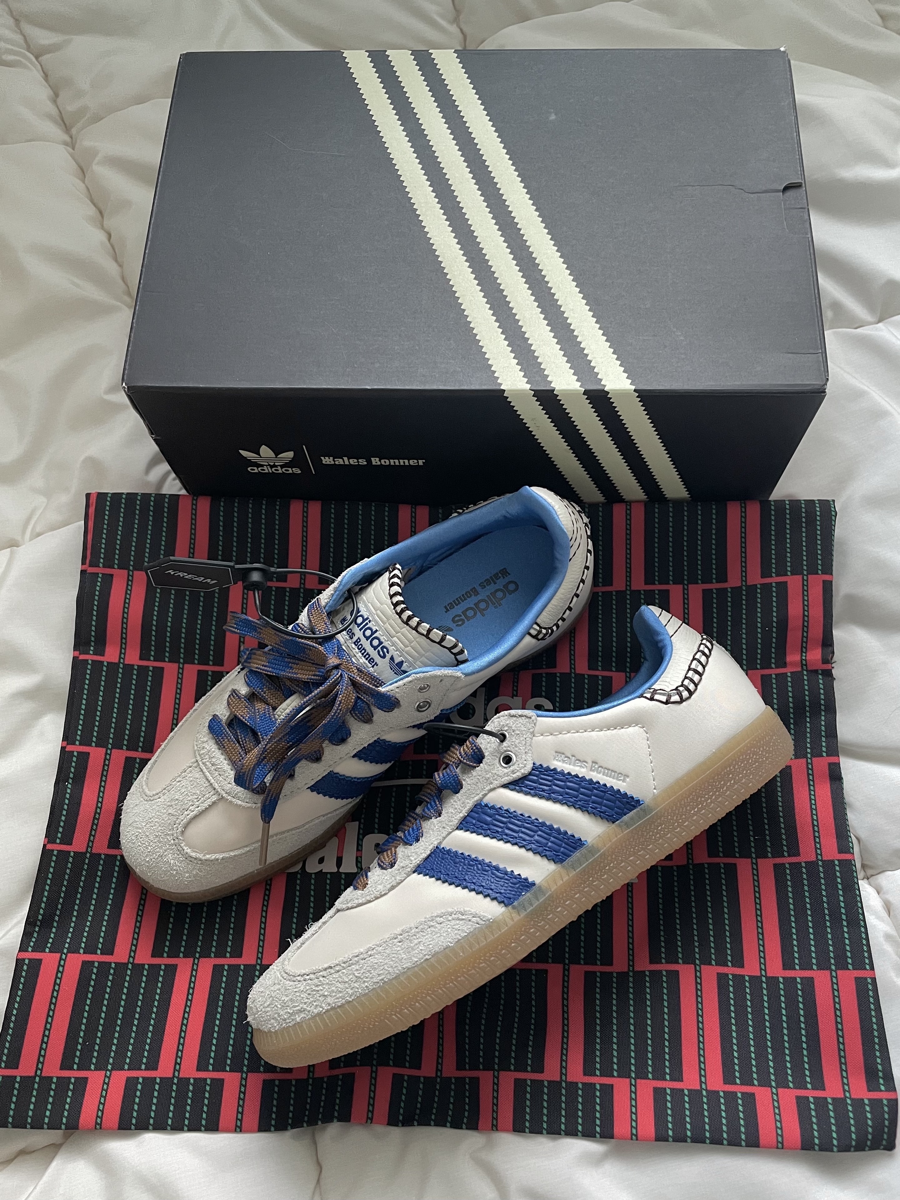 Adidas x Wales Bonner Samba Wonder Clay Royal Blue 착용 스타일 - 1