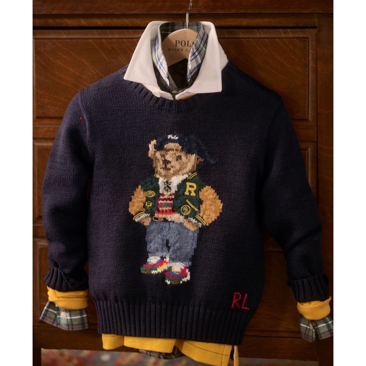 [30% 적립] Polo Ralph Lauren Polo Bear Wool Cashmerer Sweater Navy - 24FW 착용 스타일 - 3