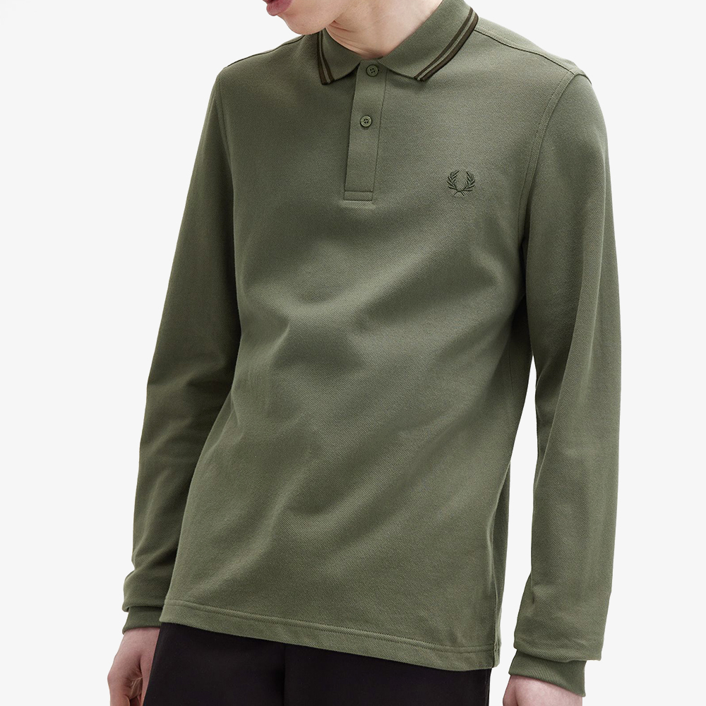 프레드페리 롱 슬리브 트윈 팁 프레드페리 셔츠 로렐리스그린(Fred Perry Long Sleeve Twin Tipped Fred Perry Shirt Laurel Wreath Green) - 4