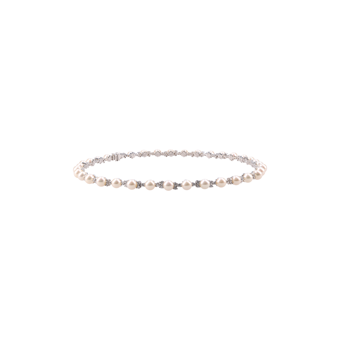 Tiffany & Co. Aria Collection Diamond Pearl Platinum Choker Necklace 상세 이미지 1