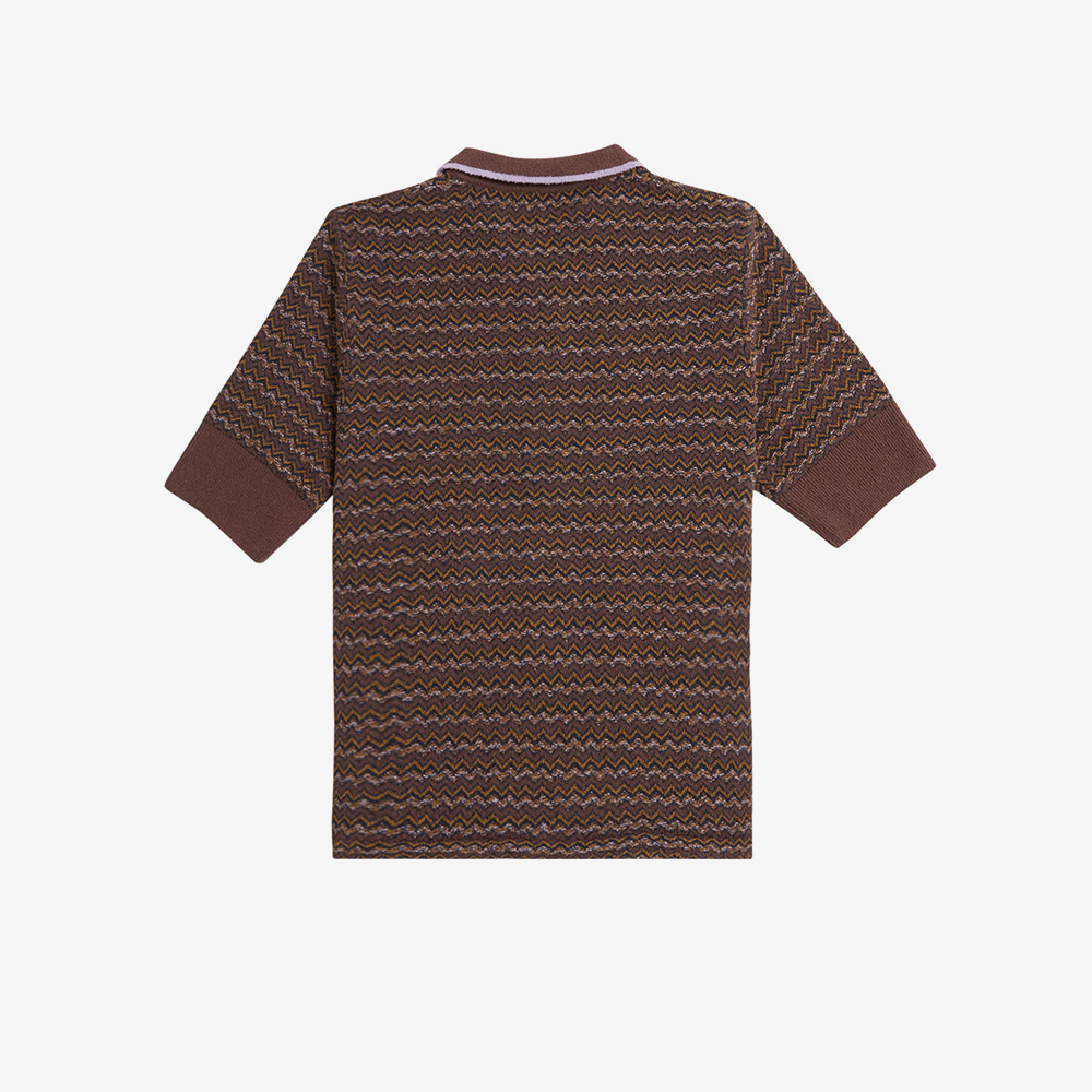 프레드페리 우먼 부클 자카드 니트 셔츠 캐링턴로드브릭(Fred Perry Womens Boucle Jacquard Knitted Shirt Carrington Road Brick) - 6