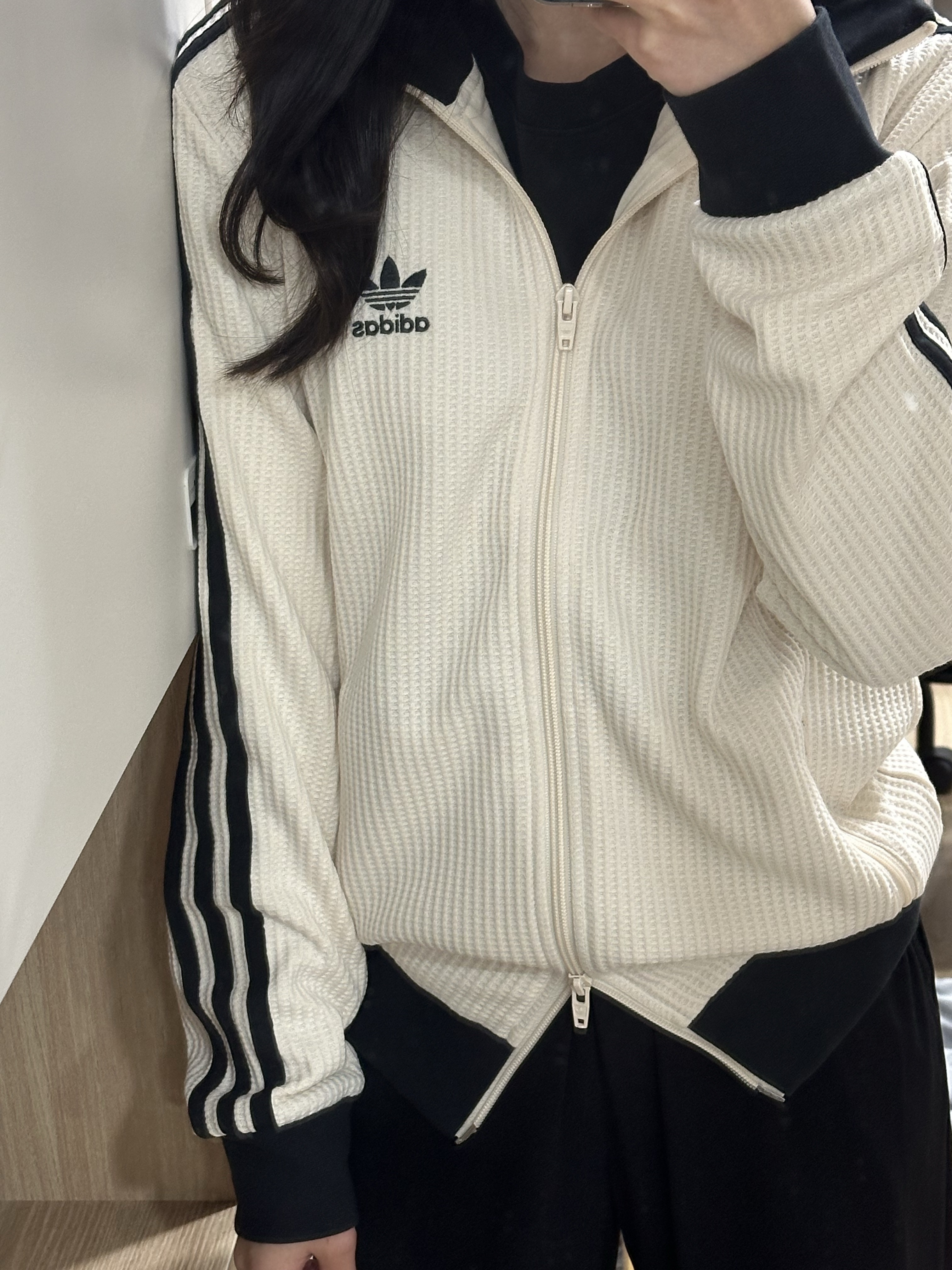 Adidas Waffle Beckenbauer Track Top Wonder White - KR Sizing 착용 스타일