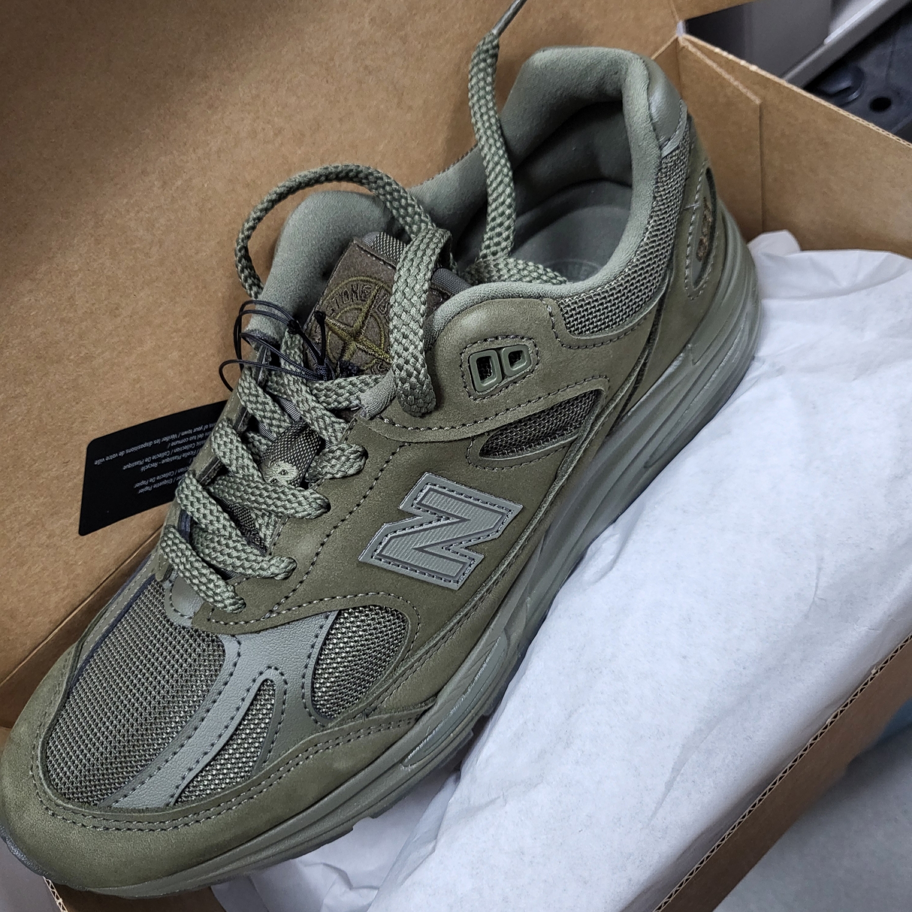 New Balance x Stone Island 991v2 Made in UK Olive Green 착용 스타일