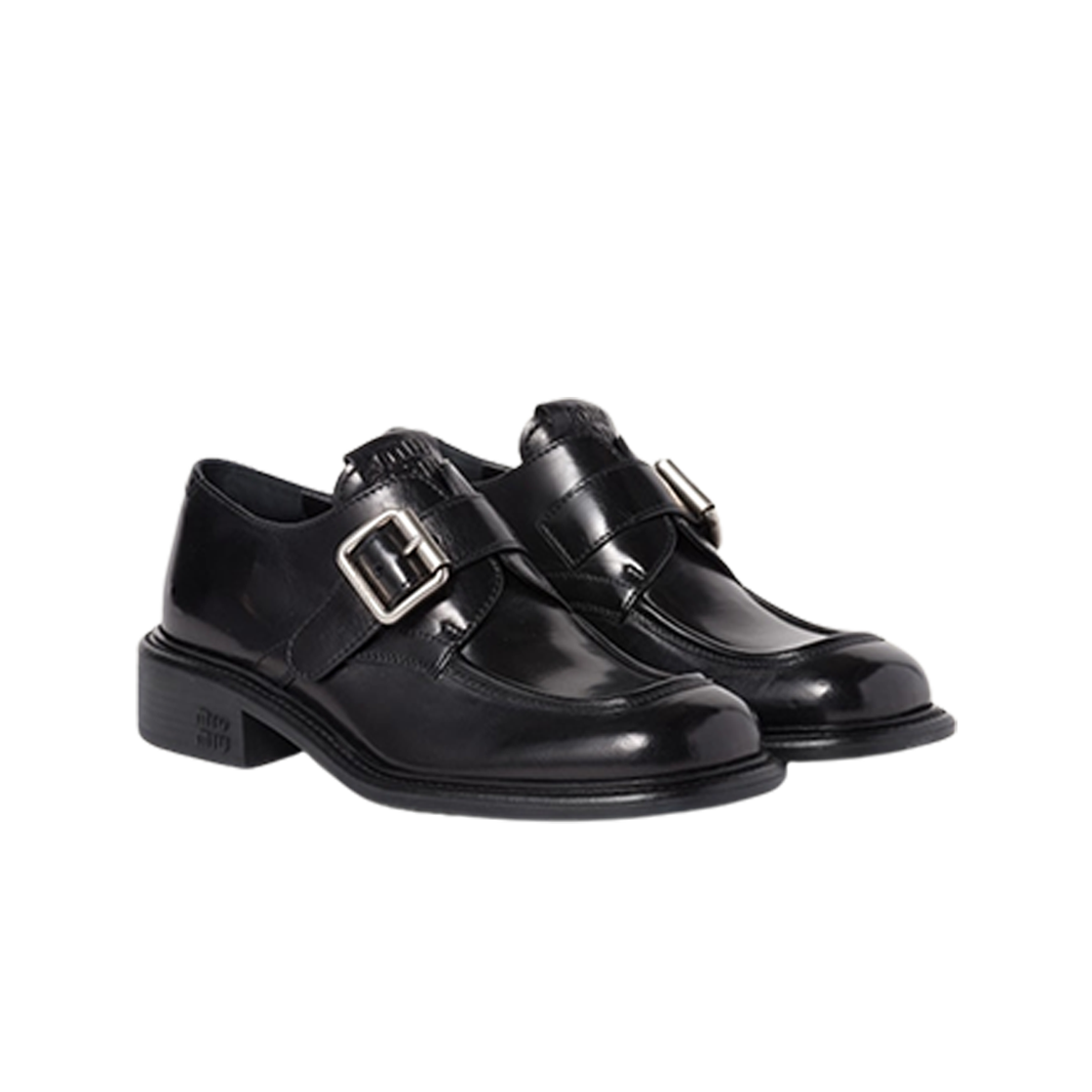 5E320E-007-F0002 (W) Miu Miu Leather Brogue Shoes Black