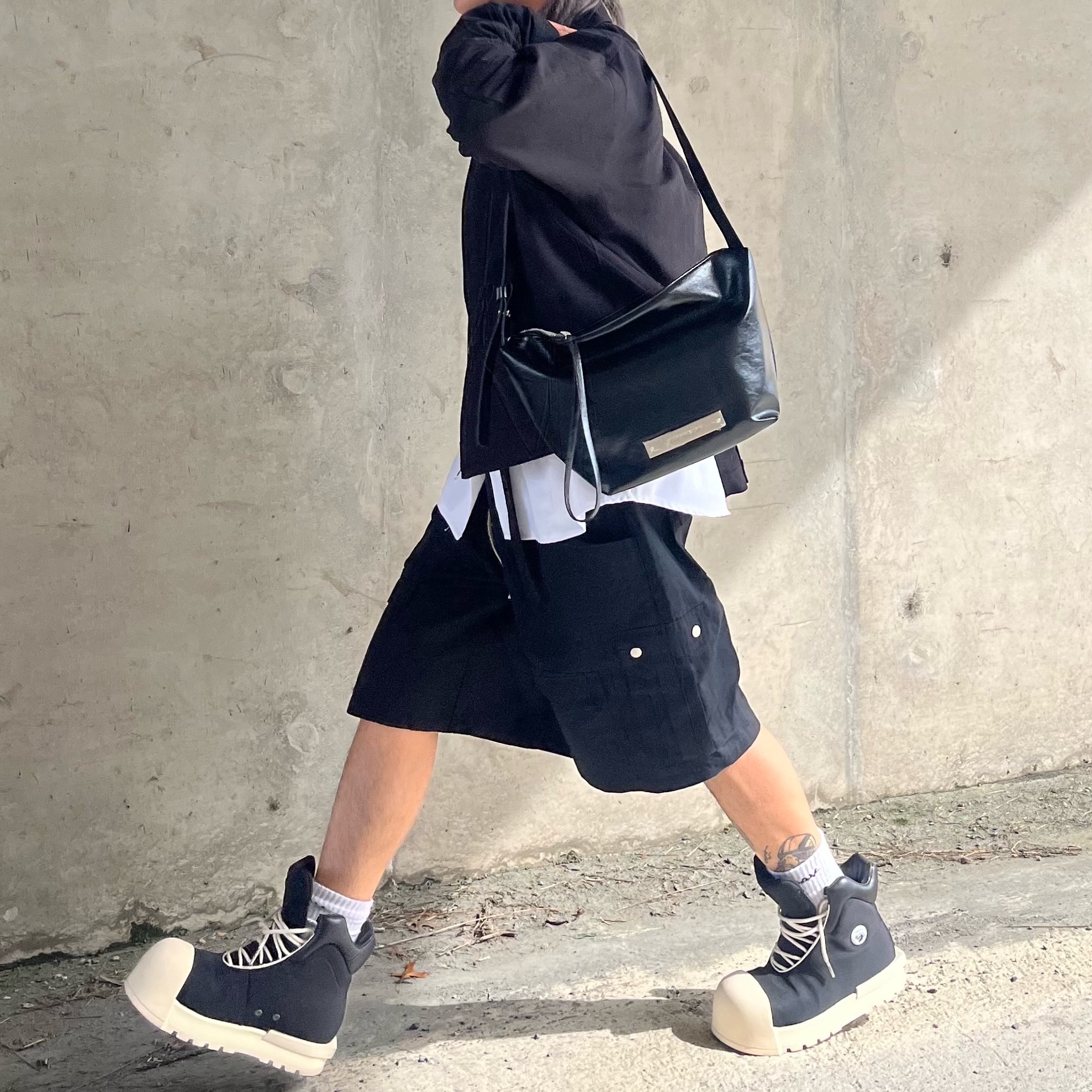 Permanent Archive Straight Work Jacket Black 착용 스타일 - 5