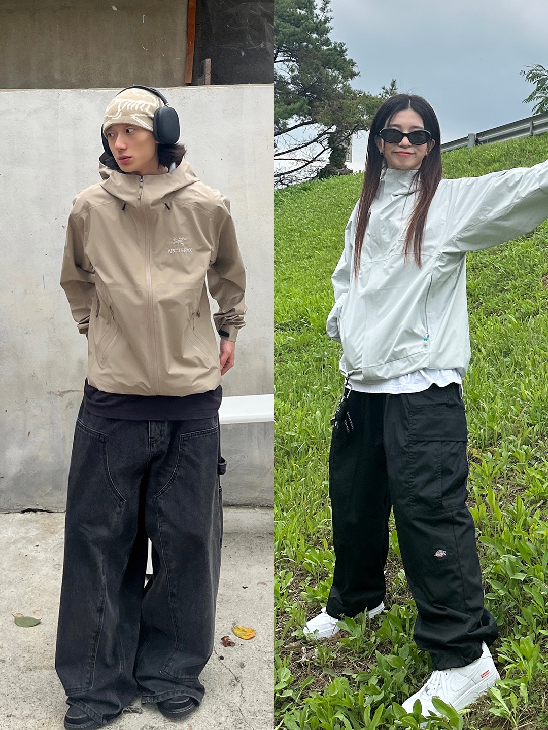Arc'teryx Beta LT Jacket Smoke Bluff, Nike ACG Storm-Fit ADV Cascade Rains Full Zip Jacket Photon Dust - Asia 착용 스타일 - 2