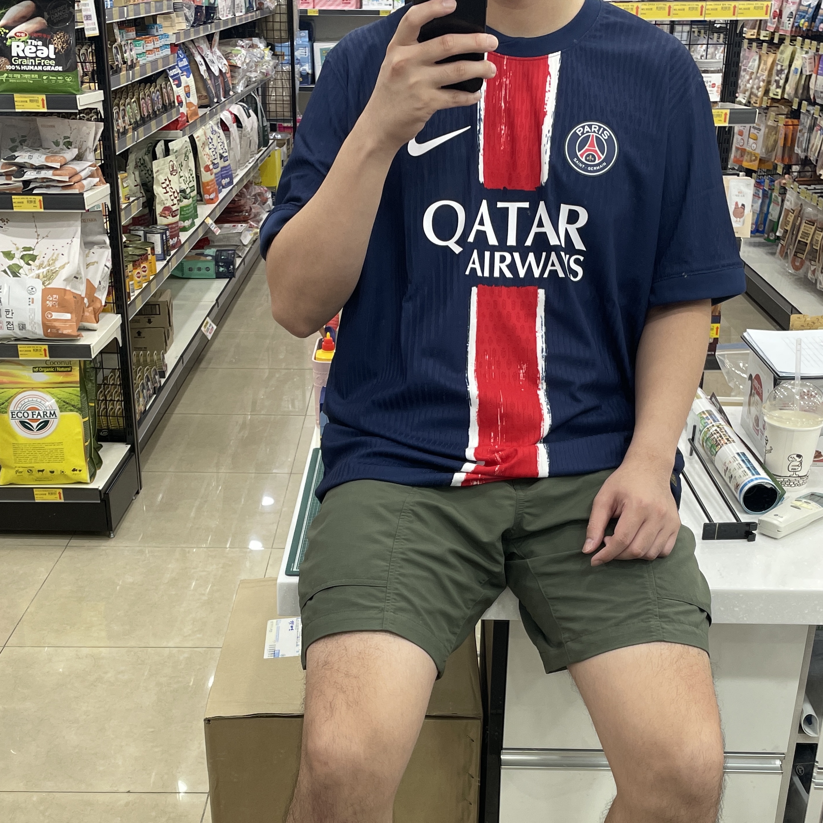 Nike Paris Saint-Germain 2024/25 Dri-Fit ADV Match Home Jersey Midnight Navy (Non Marking Ver.) 착용 스타일