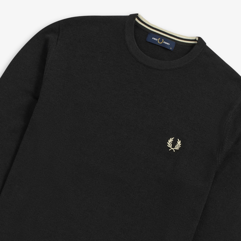 프레드페리 클래식 크루넥 메리노울 니트 블랙(Fred Perry Classic Crew Neck Knit Black) - 3