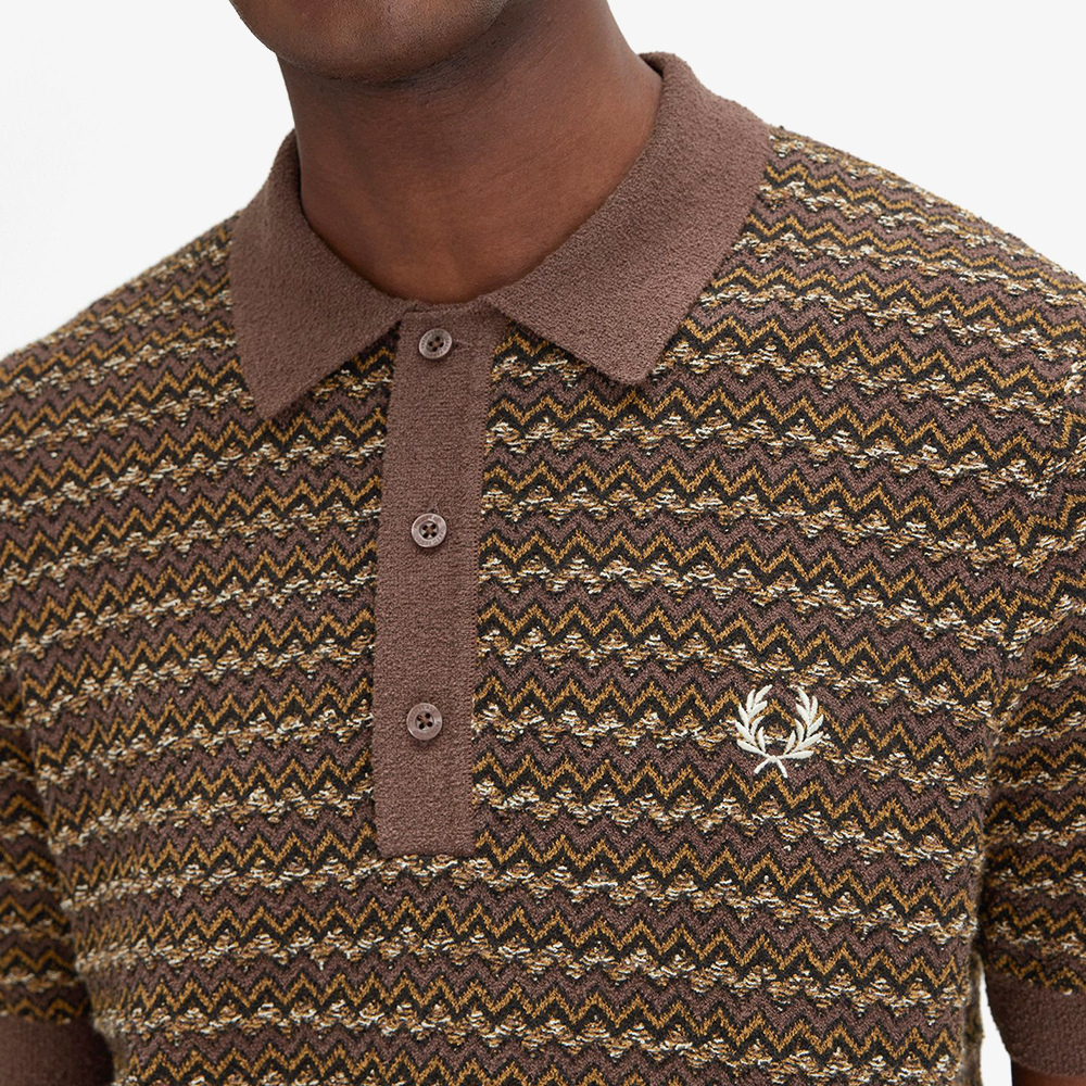 프레드페리 부클 자카드 니트 셔츠 캐링턴로드브릭(Fred Perry Boucle Jacquard Knitted Shirt Carrington Road Brick) - 5