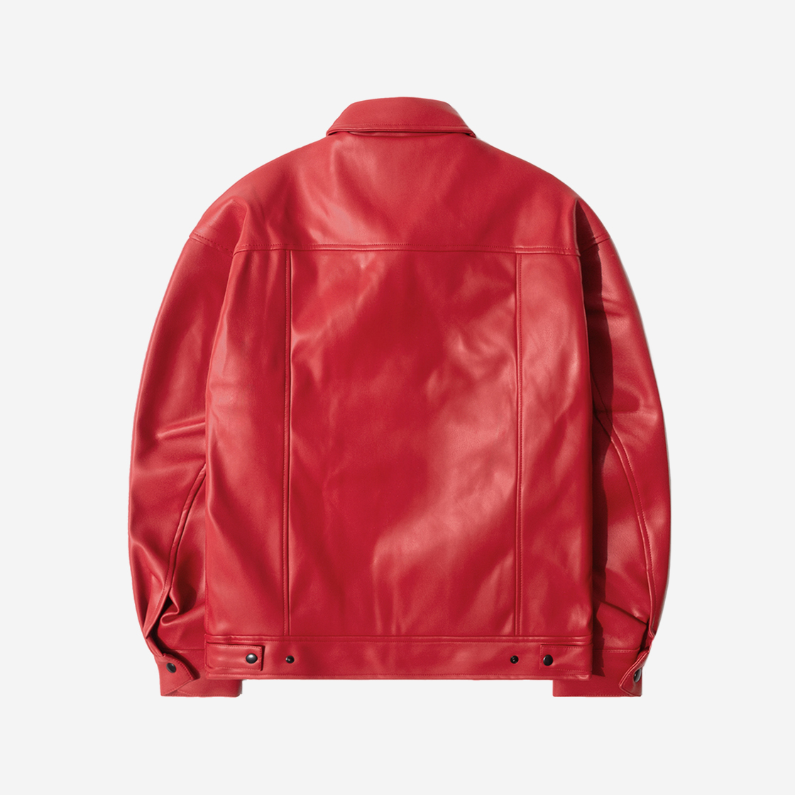 큐티에잇 가먼츠 신세틱 레더 싱글 자켓 레드 | QT8 GARMENTS