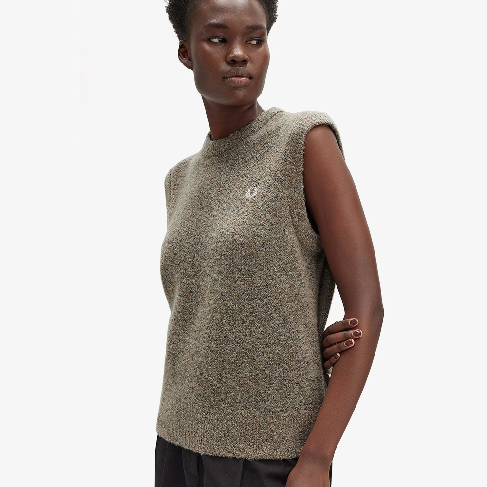 프레드페리 우먼 부클 베스트 웜스톤(Fred Perry Womens Boucle Vest Warm Stone) - 4