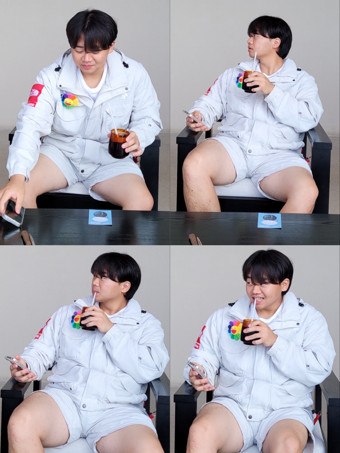 Supreme x The North Face Printed Pocket T-Shirt White - 23SS, Supreme x The North Face Trekking Convertible Jacket Stone - 22SS 착용 스타일 - 3