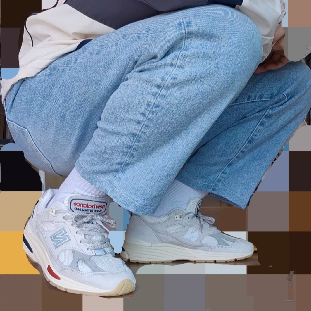 New Balance 991v2 Made in UK Off White Blanc De Blanc 착용 스타일 - 6