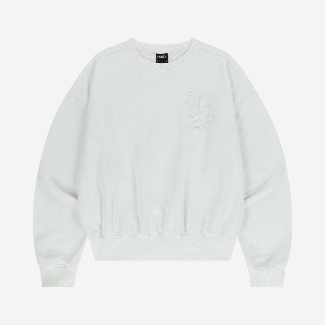 HDEX Womens Wide Ribbed Sweat Shirt Off-White 상세 이미지 1