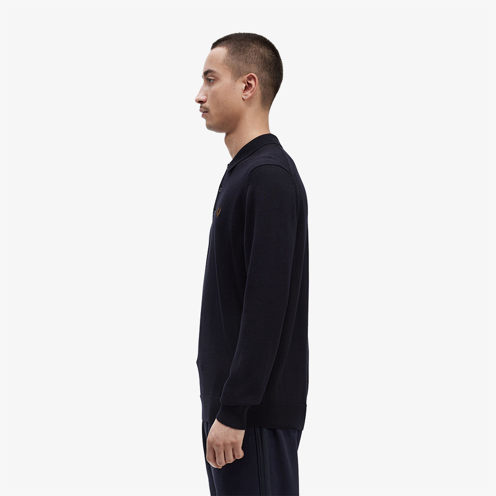 프레드페리 롱 슬리브 클래식 니트 셔츠 네이비(Fred Perry Classic Knitted Long Sleeve Shirt Navy) - 3