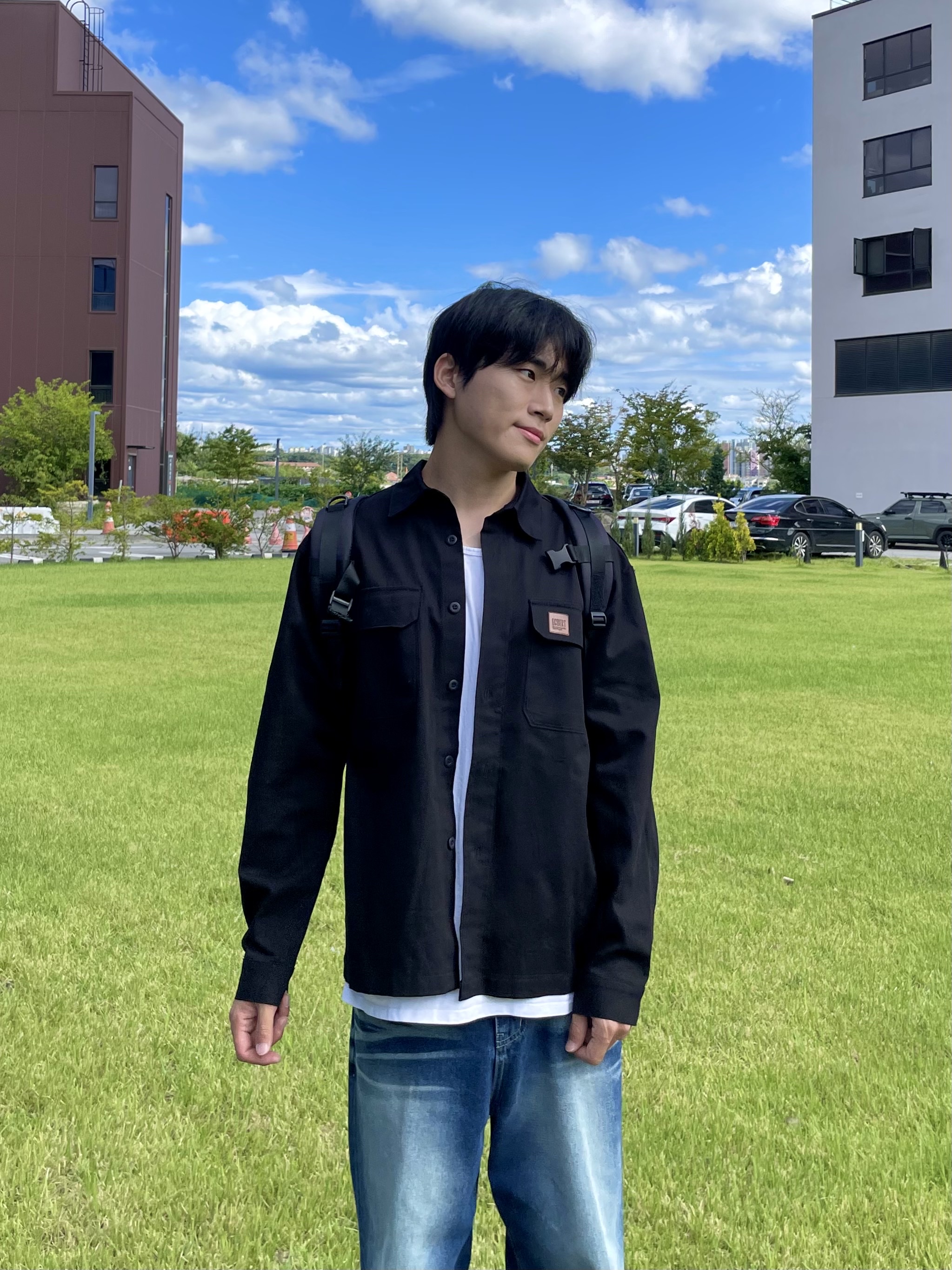 Ader Error Significant Tag Backpack 02 Noir, Nike Air Force 1 '07 WB Flax 착용 스타일 - 4