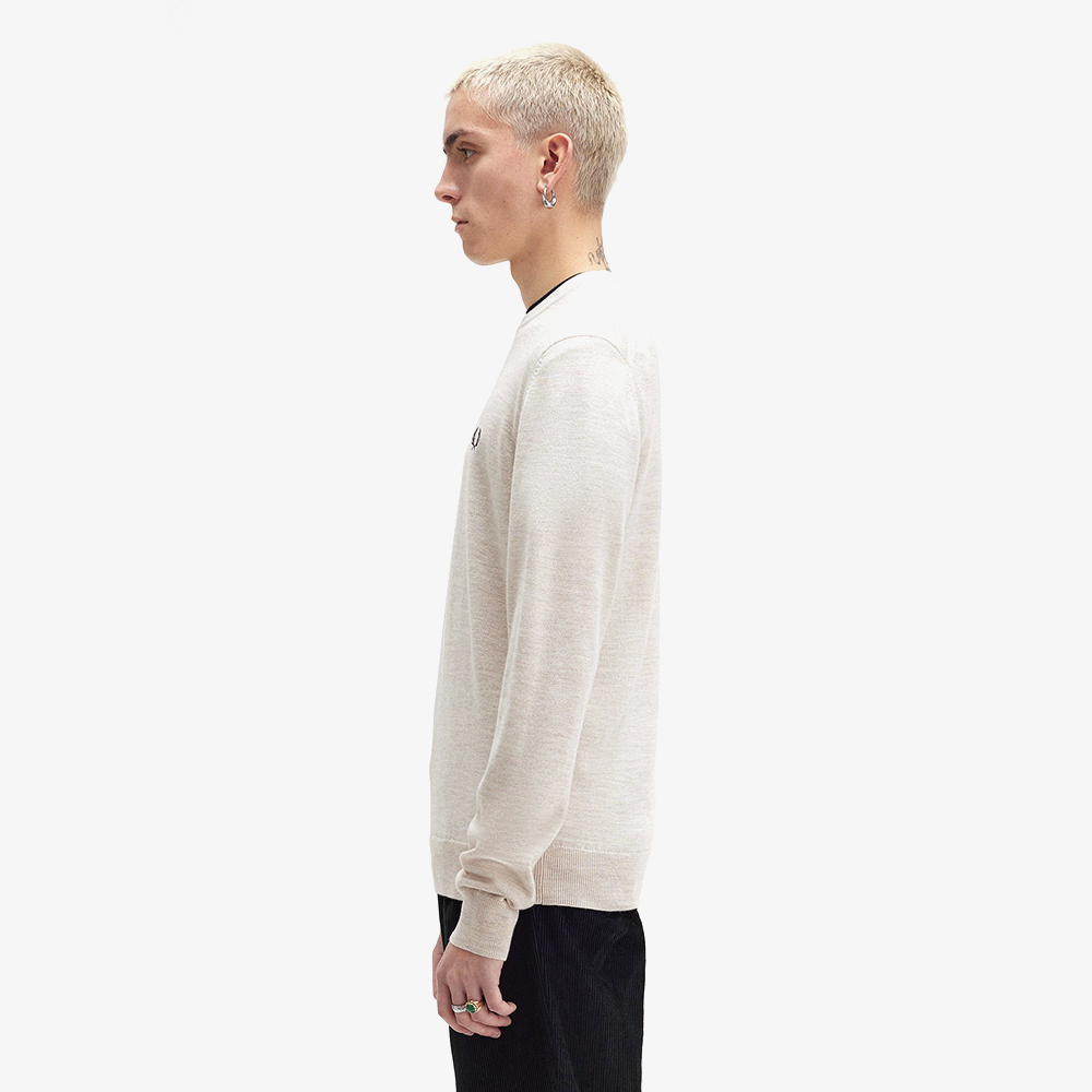 프레드페리 클래식 크루넥 메리노울 니트 포리지말(Fred Perry Classic Crew Neck Knit Porridge Marl) - 3