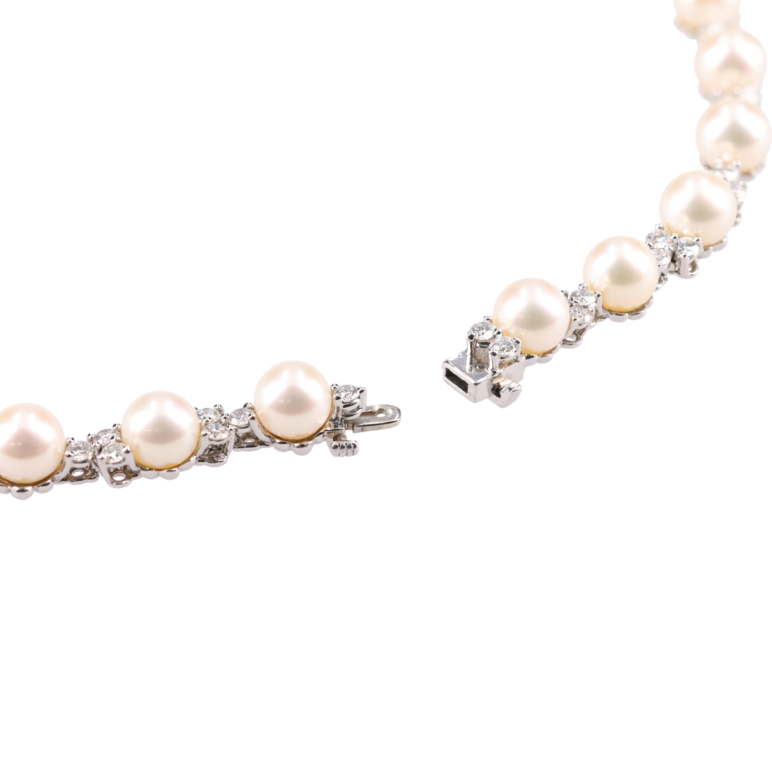 Tiffany & Co. Aria Collection Diamond Pearl Platinum Choker Necklace 상세 이미지 4