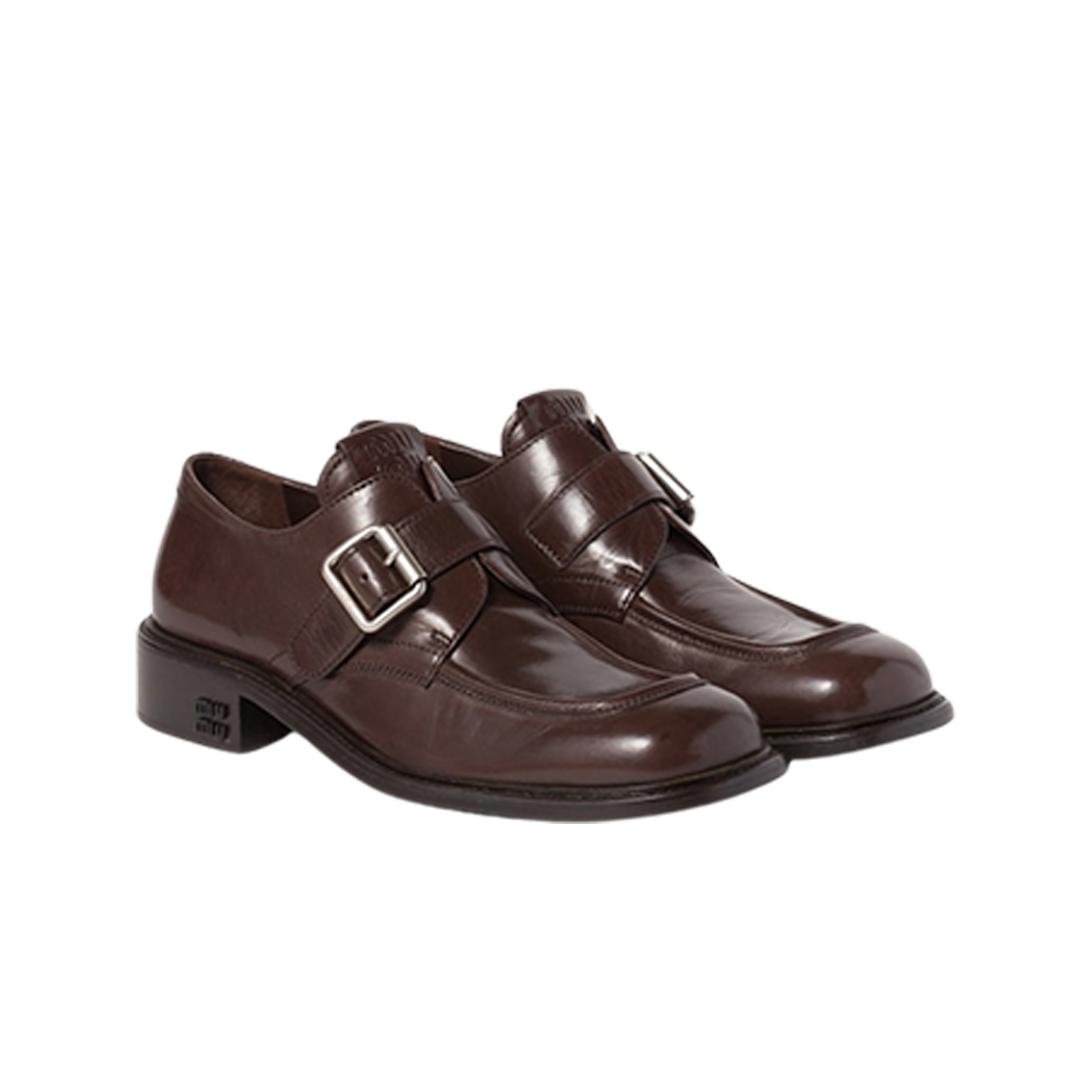 5E320E-007-F0003 (W) Miu Miu Leather Brogue Shoes Dark Brown