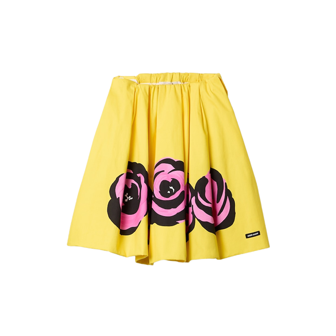 (W) Miu Miu Poplin and Jersey Skirt Yellow Pink 상세 이미지 1