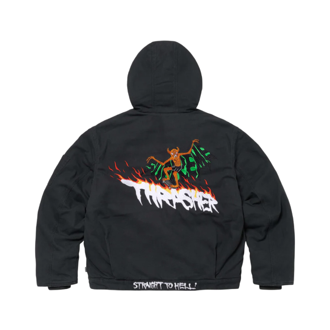 Supreme x Thrasher Hooded Work Jacket Black - 24FW 상세 이미지 1