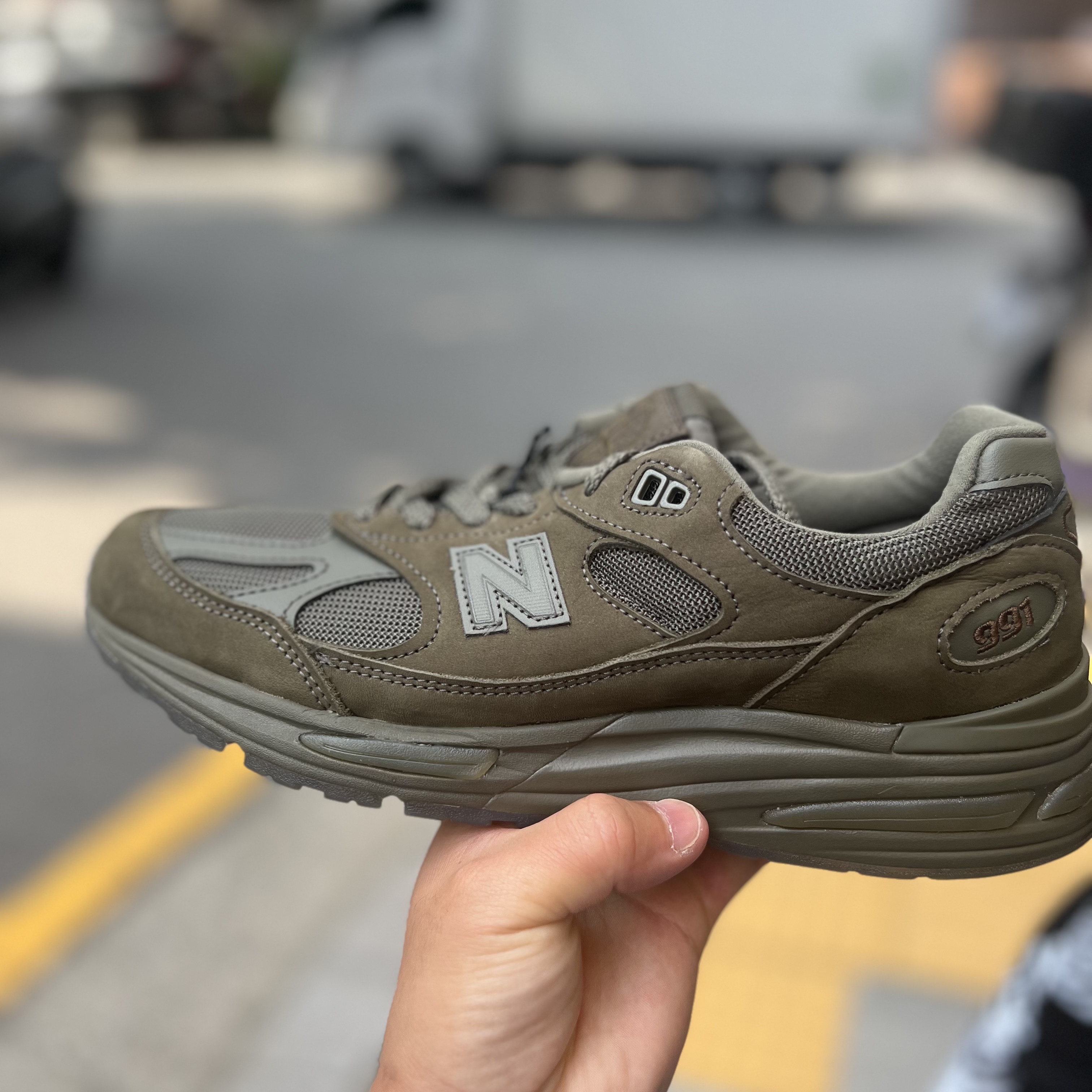 New Balance x Stone Island 991v2 Made in UK Olive Green 착용 스타일
