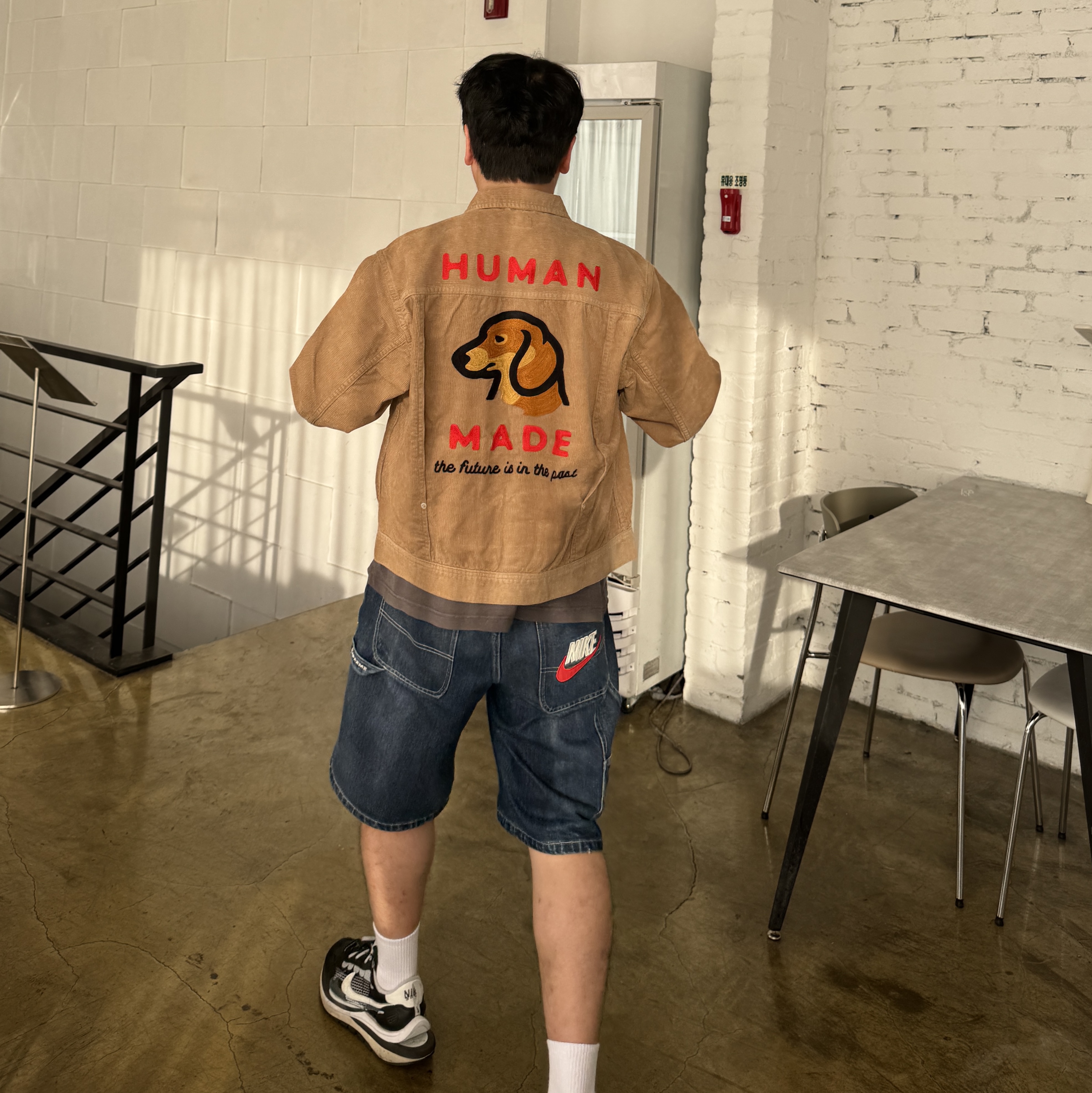 Human Made Dachs Corduroy Work Jacket Beige, Supreme x Nike Denim Short Indigo - 24SS 착용 스타일