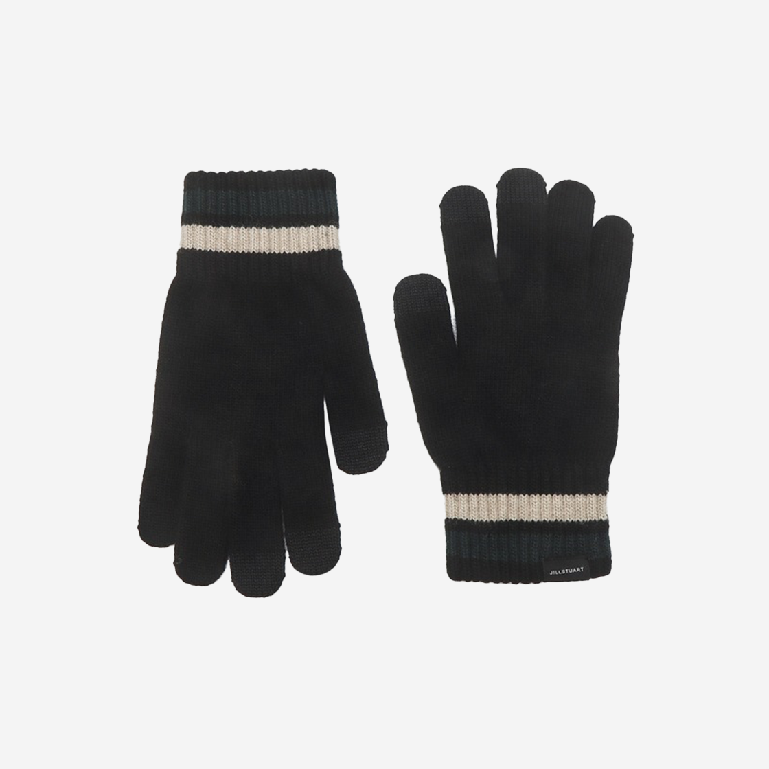 Jillstuart Men's Acc White Line Cashmere Blended Gloves Black 상세 이미지 1