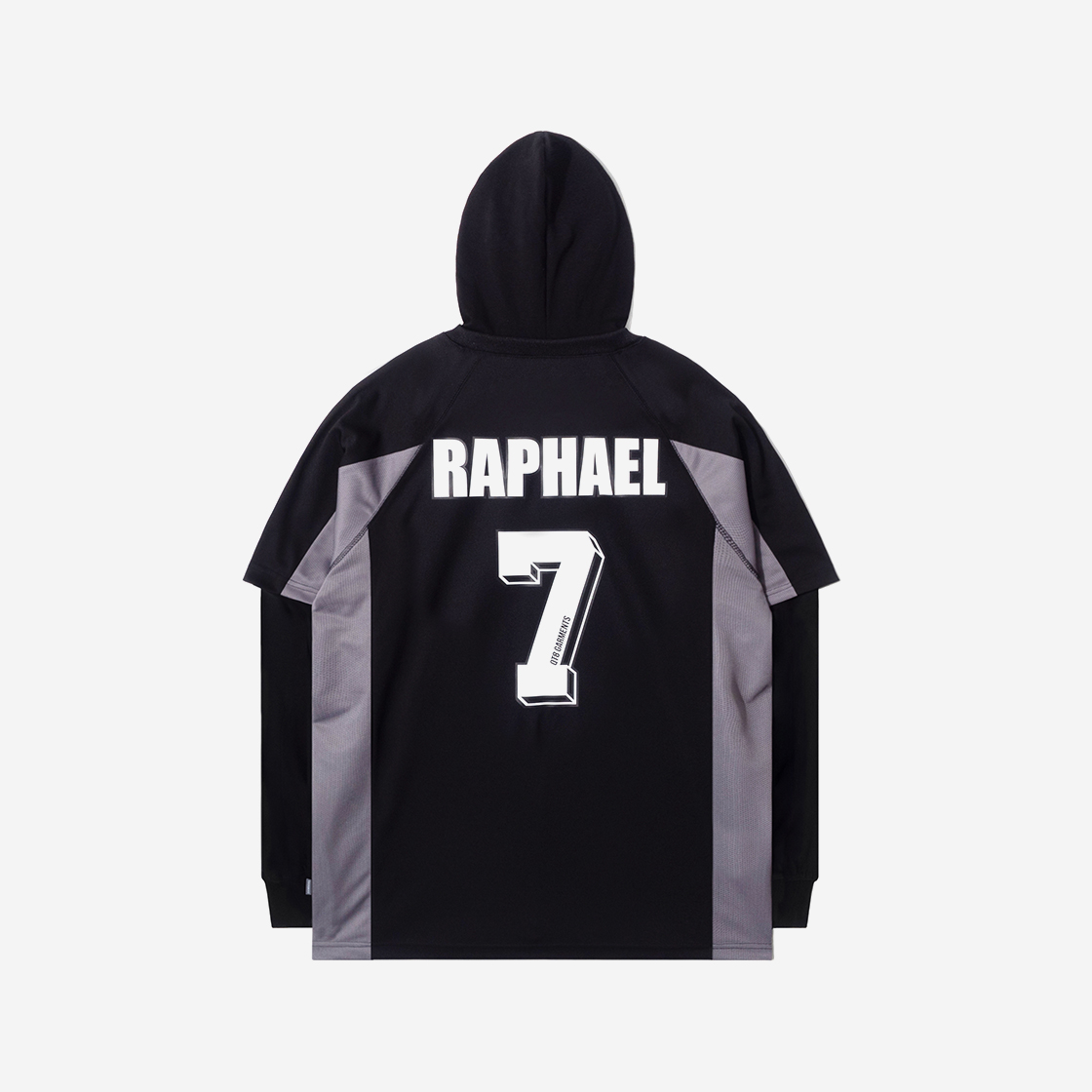 큐티에잇 가먼츠 싸커 레이어드 후디 져지 블랙(QT8 GARMENTS 3R Soccer Layered Hoodie Jersey Black) - 2