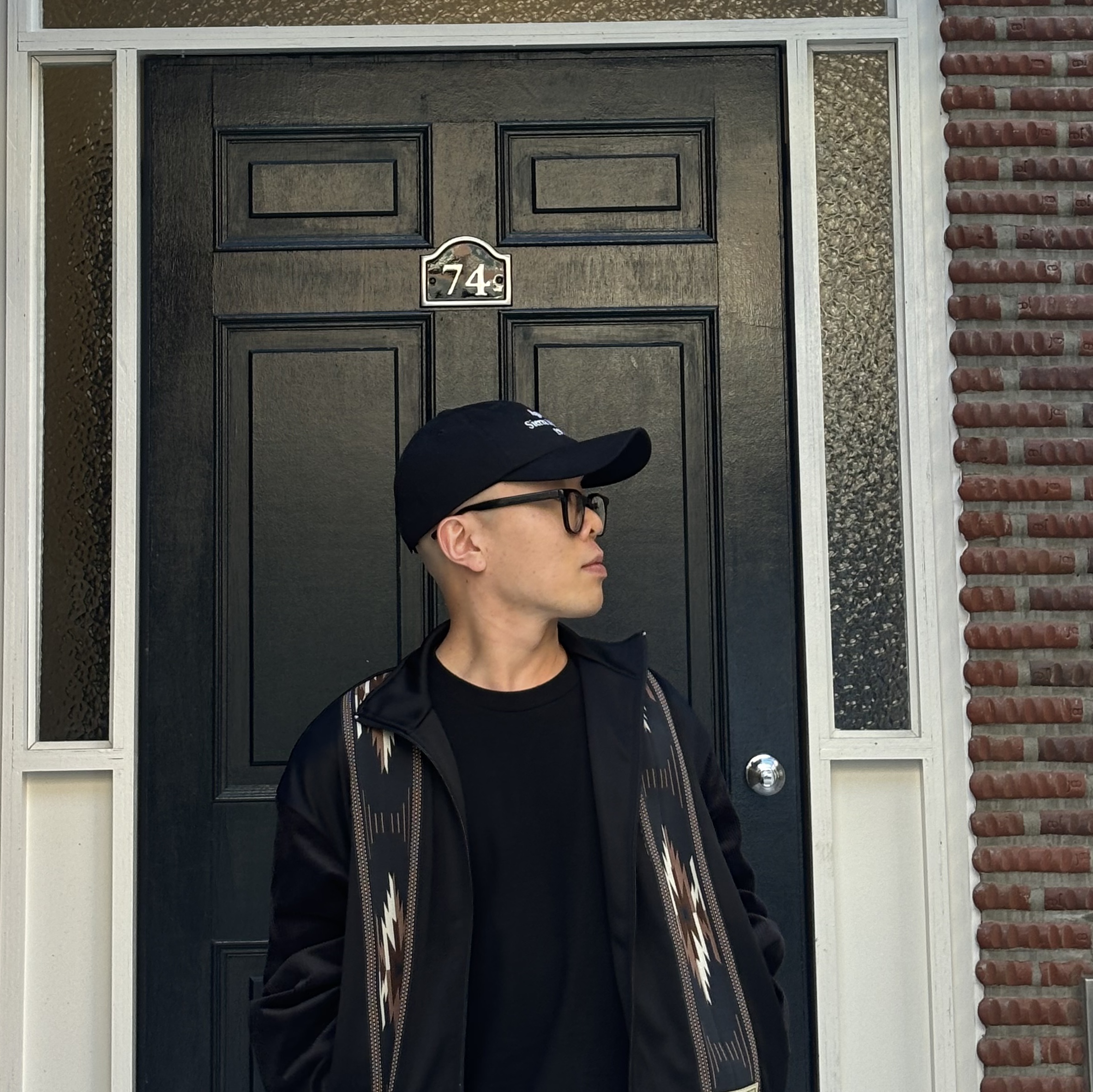 Kapital Smooth Jersey Kochi & Zephyr Track Jacket Black 착용 스타일 - 3