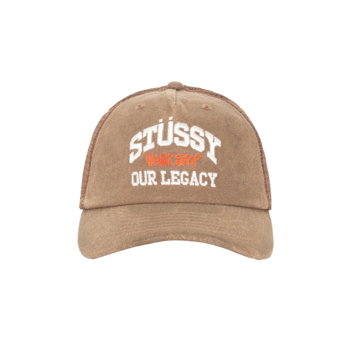 Stussy x Our Legacy Work Shop Low Profile Trucker Cap Brown 상세 이미지 1