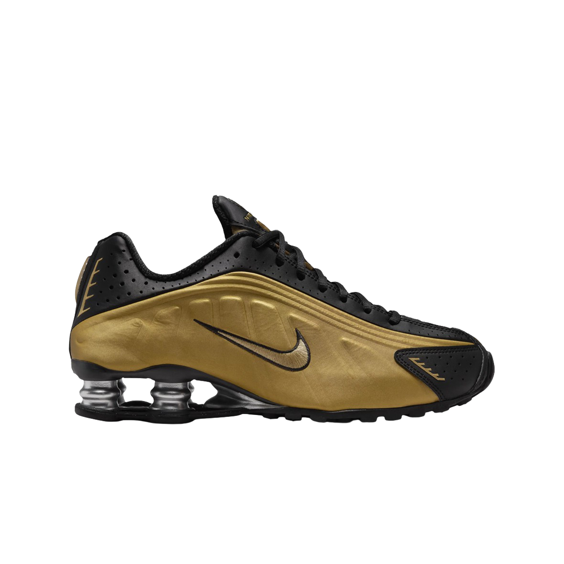 (W) Nike Shox R4 Black and Metallic Gold 상세 이미지 1