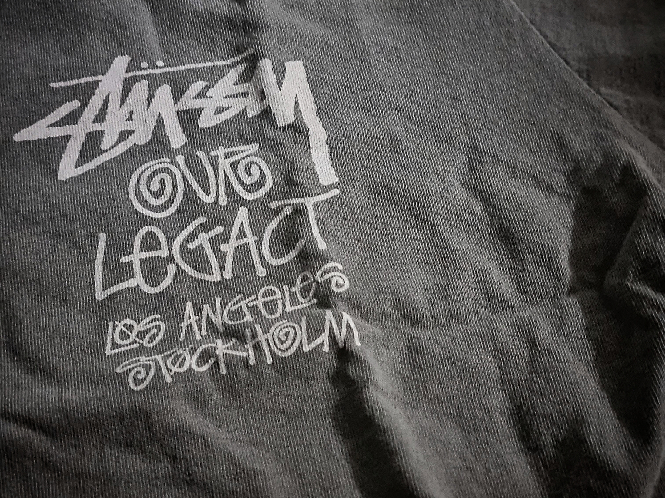 Stussy x Our Legacy Work Shop 8 Ball Pigment Dyed Yin Yang T-Shirt Black, Stussy x Our Legacy Work Shop 8 Ball Pigment Dyed Yin Yang T-Shirt Natural 착용 스타일