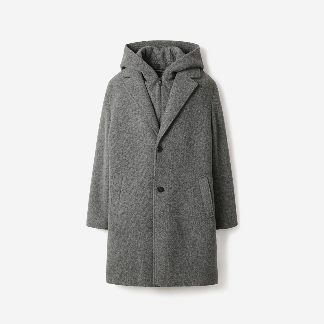 Series Wool Jersey Hood Panel Coat Gray 상세 이미지 1