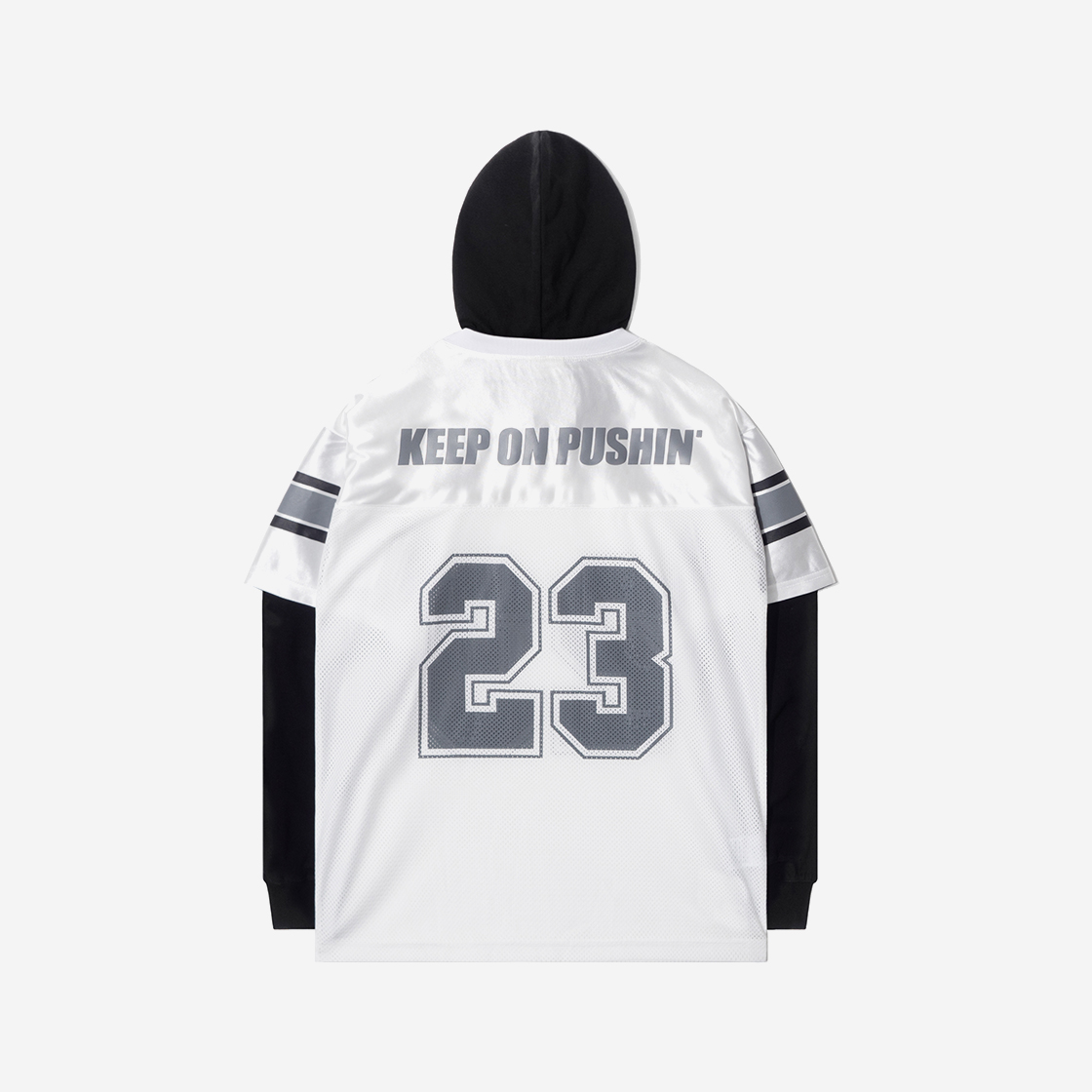 큐티에잇 가먼츠 풋볼 레이어드 후디 져지 아이보리(QT8 GARMENTS Football Layered Hoodie Jersey Ivory) - 2