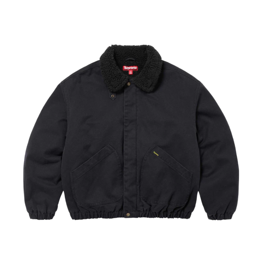 Supreme Faux Shearling Lined Bomber Jacket Black - 24FW 상세 이미지 1