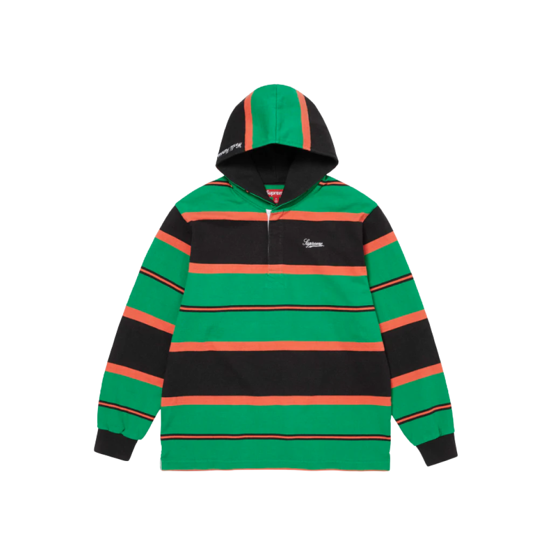 Supreme Hooded Rugby Green - 24FW 상세 이미지 2