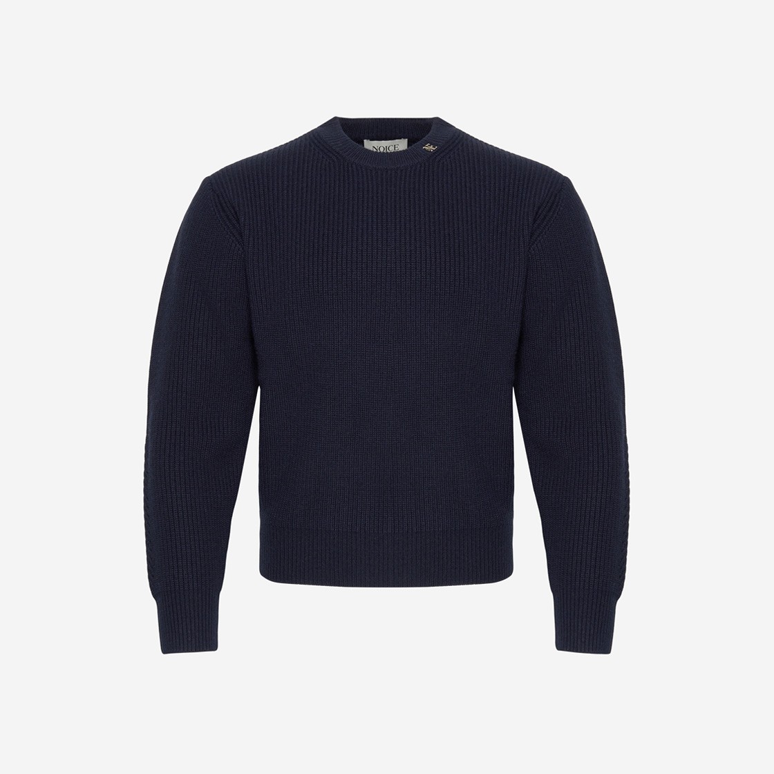 Noice Wool Logo Crew Neck Sweater Navy 상세 이미지 1